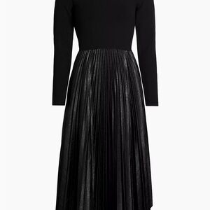 Elie Tahari Black pleated Long-Sleeve Dress